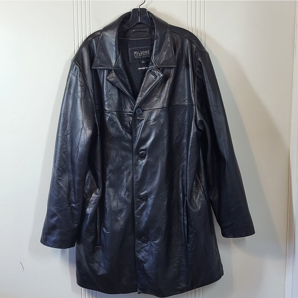Wilsons Leather Men's Black Leather Coat